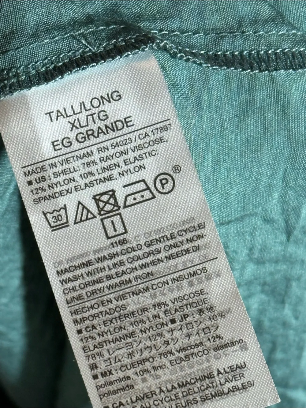 Banana Republic Smocked Bodice Maxi Dress Linen Thermal Spring Blue Size XL TALL - Picture 9 of 10